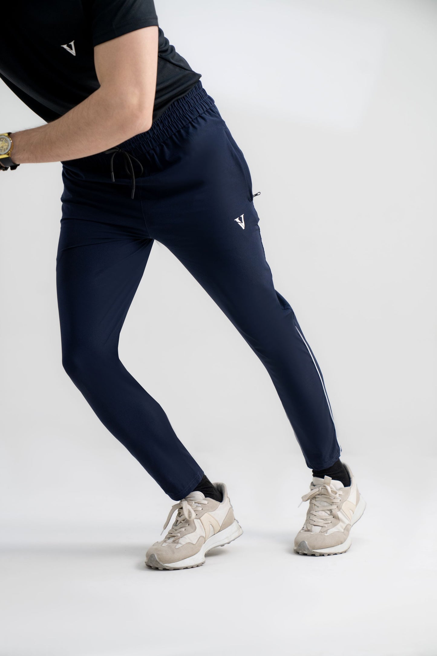 Mens navy premium sports jogger pants