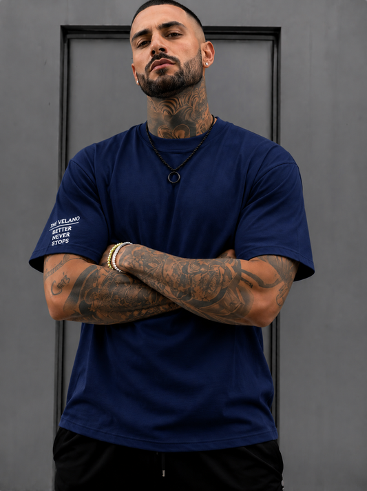 Velano Oversized Mens T-SHIRT Blue