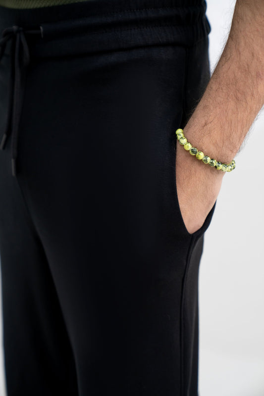 Mens Comfort Fit Track Pants – Black