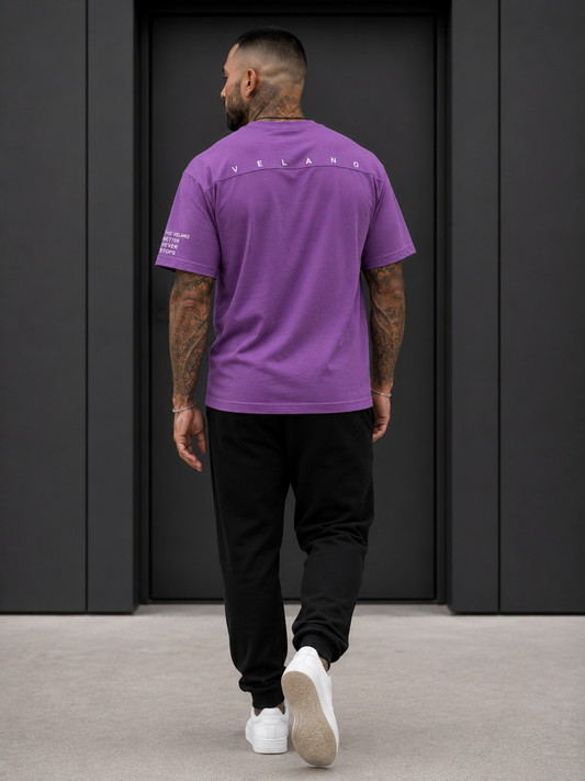 Velano Oversized Mens T-SHIRT Purple