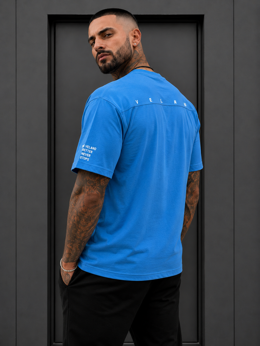 Velano Oversized Mens T-SHIRT Sky Blue