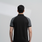 Black Polo Shirt with Grey Shoulder Panel