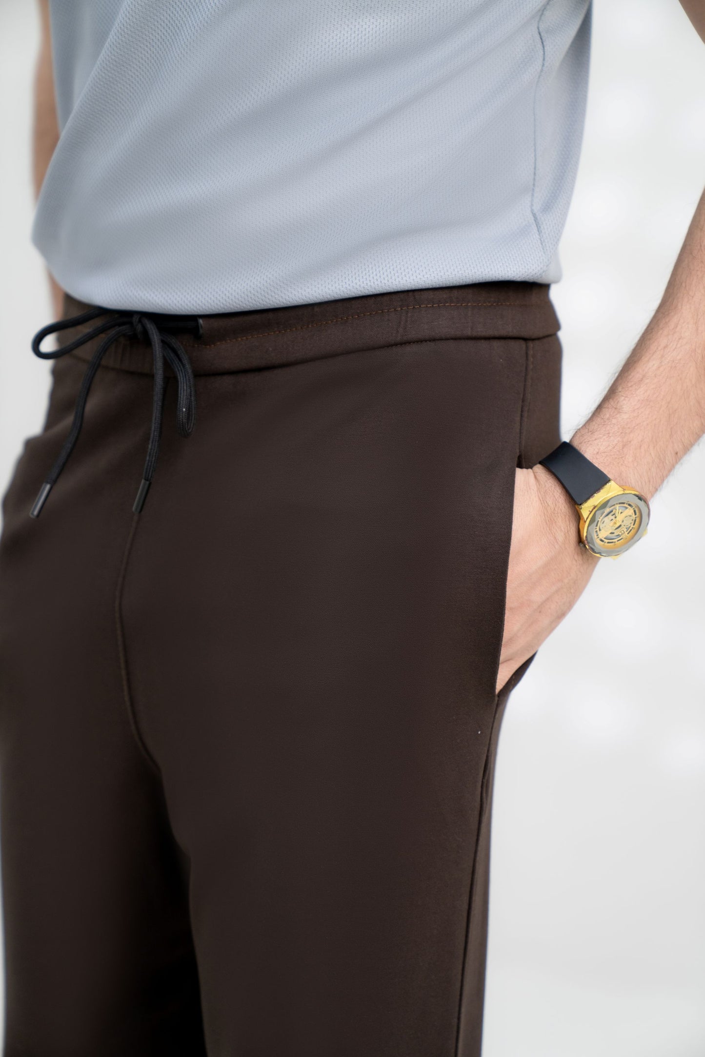 Mens Premium Track Pants – Dark Brown