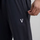 Mens slim fit activewear track pants dark grey
