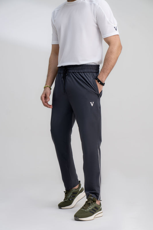 Mens slim fit track pants dark grey athletic wear