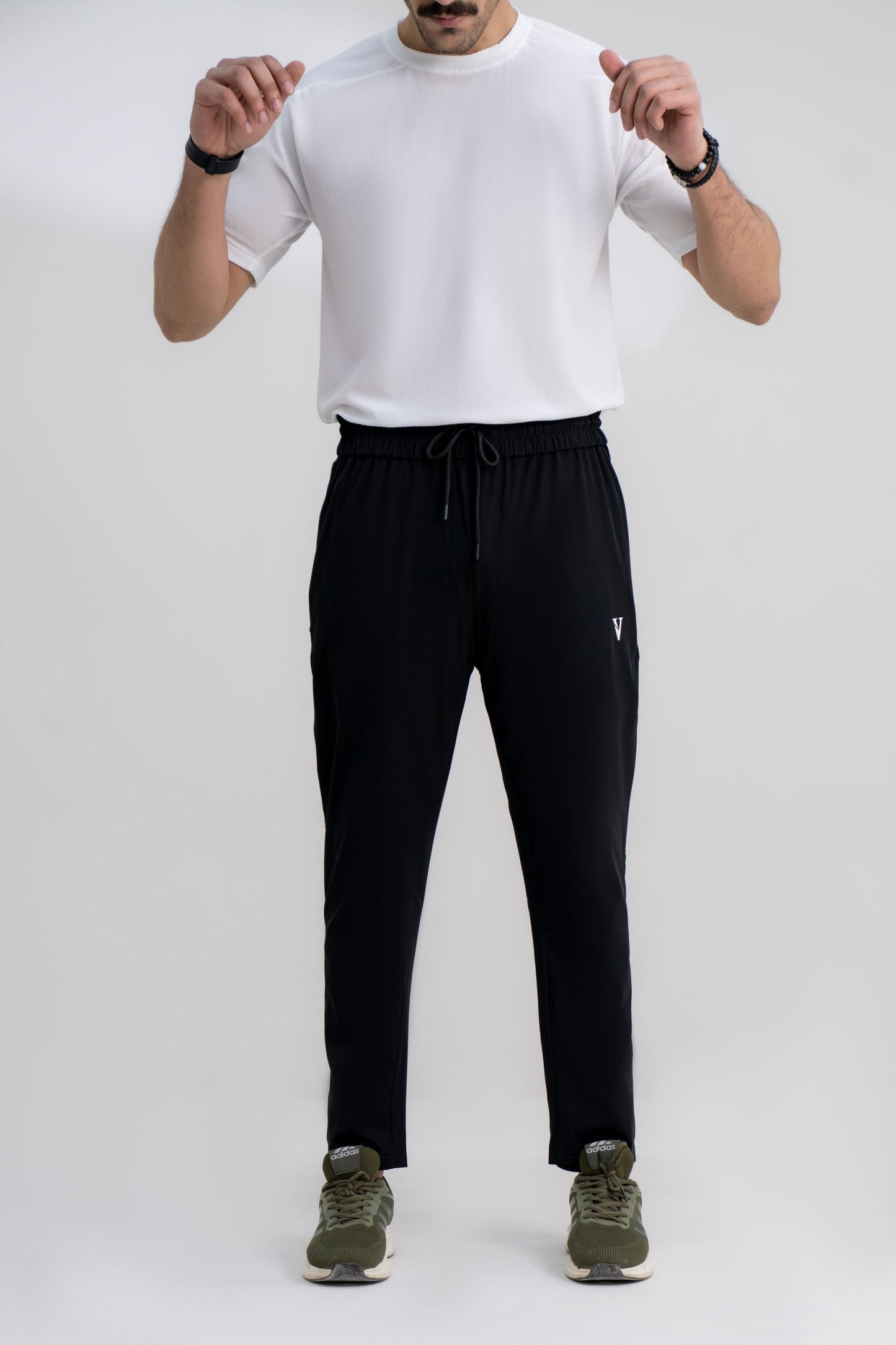 Mens black premium active wear jogger pants