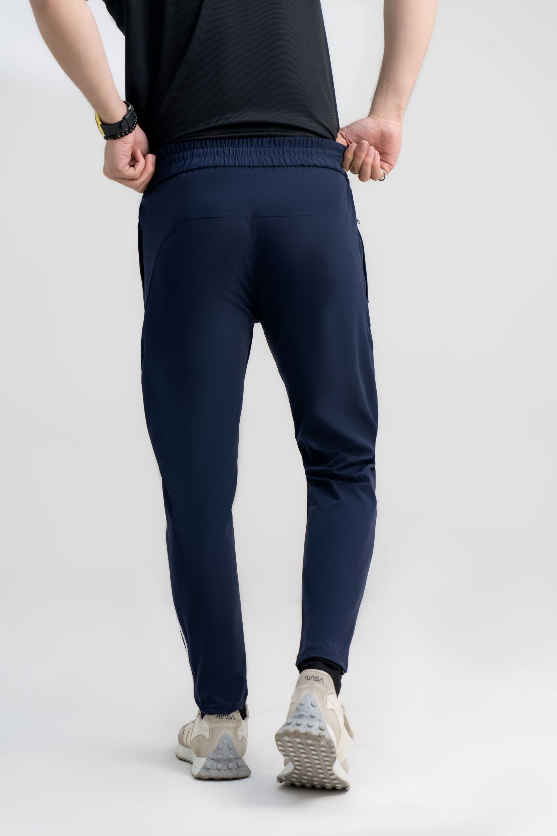 Mens navy athletic track pants modern fit