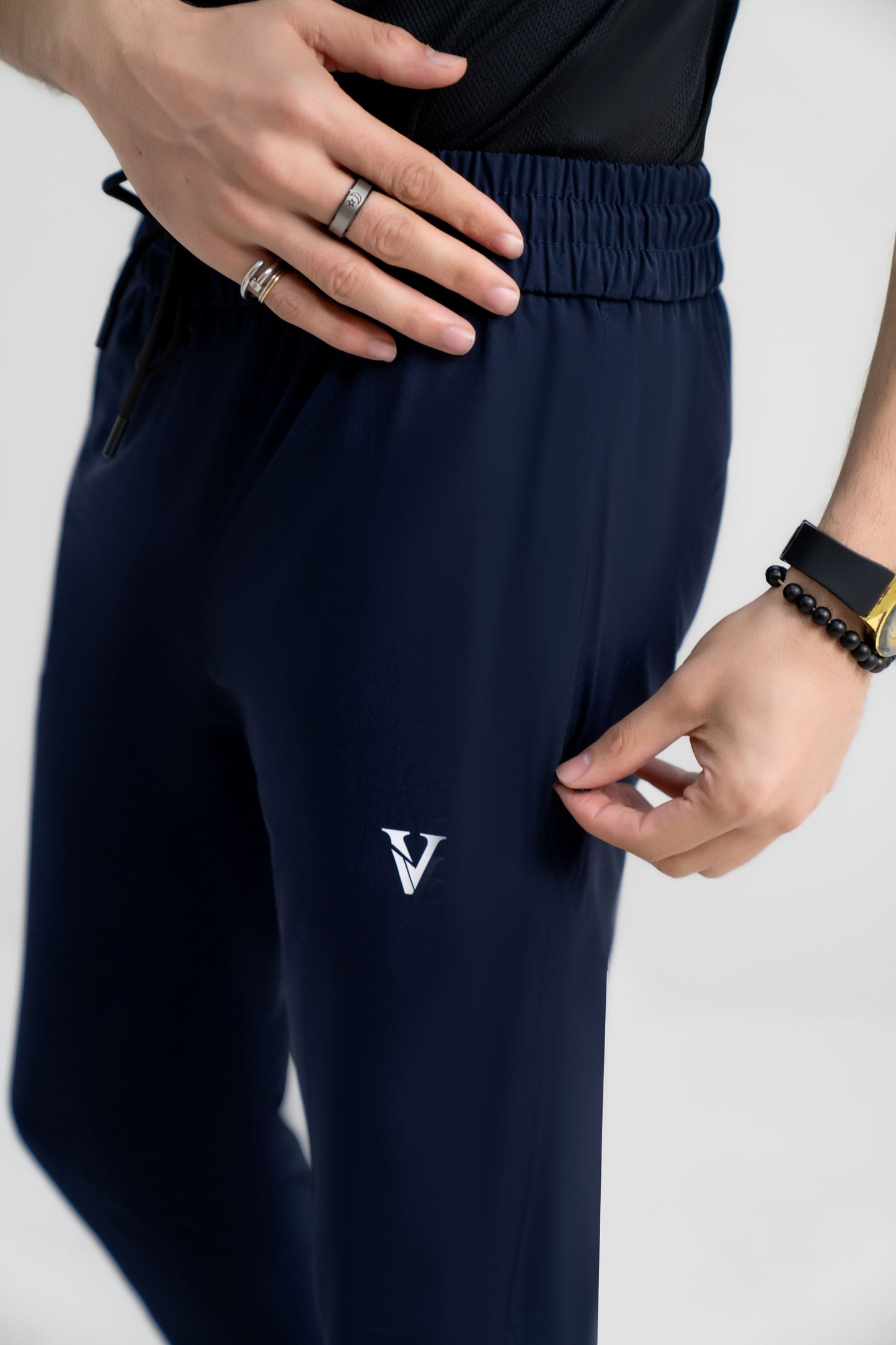 Mens navy casual active wear pants for men