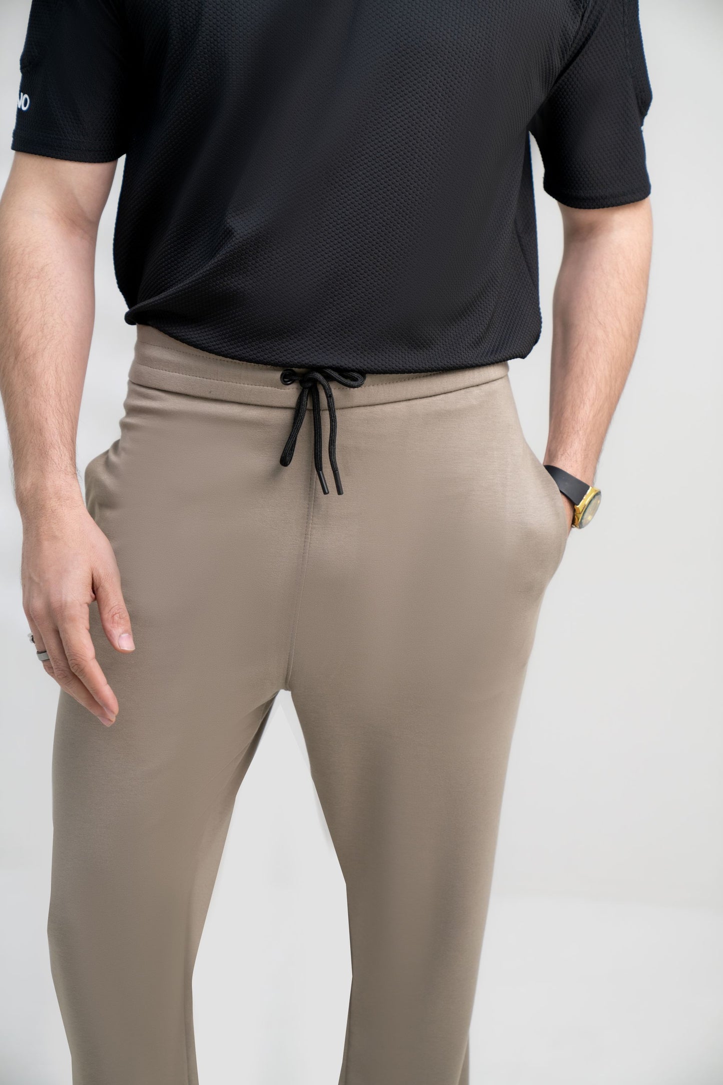 Mens Trendy Jogger Pants – Beige