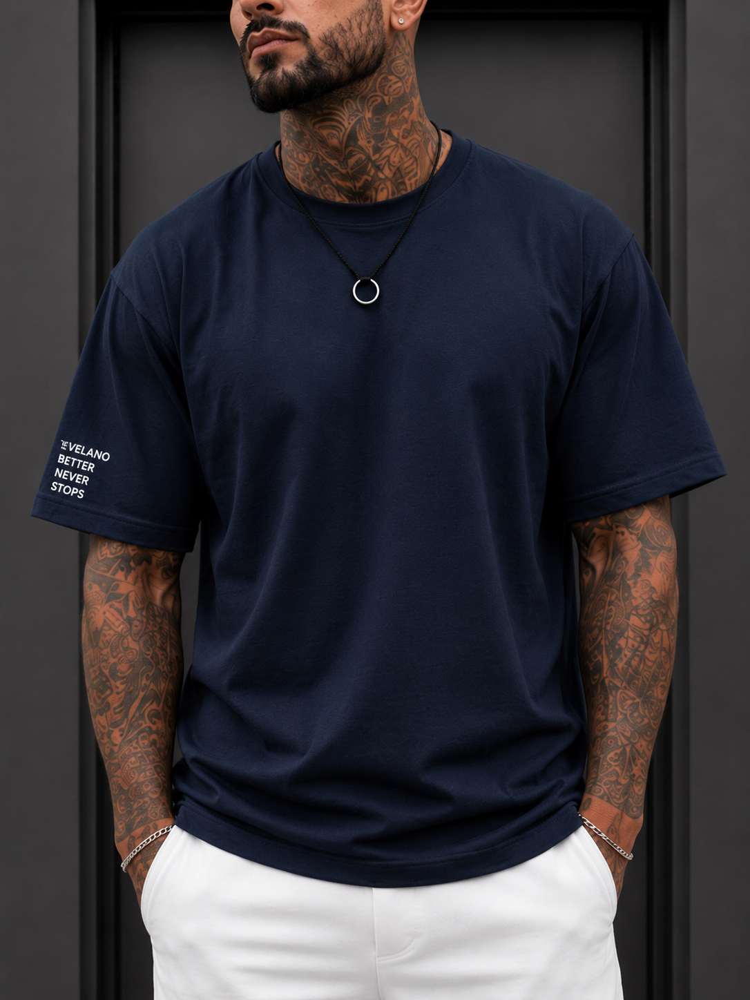 Velano Oversized Mens T-SHIRT Black