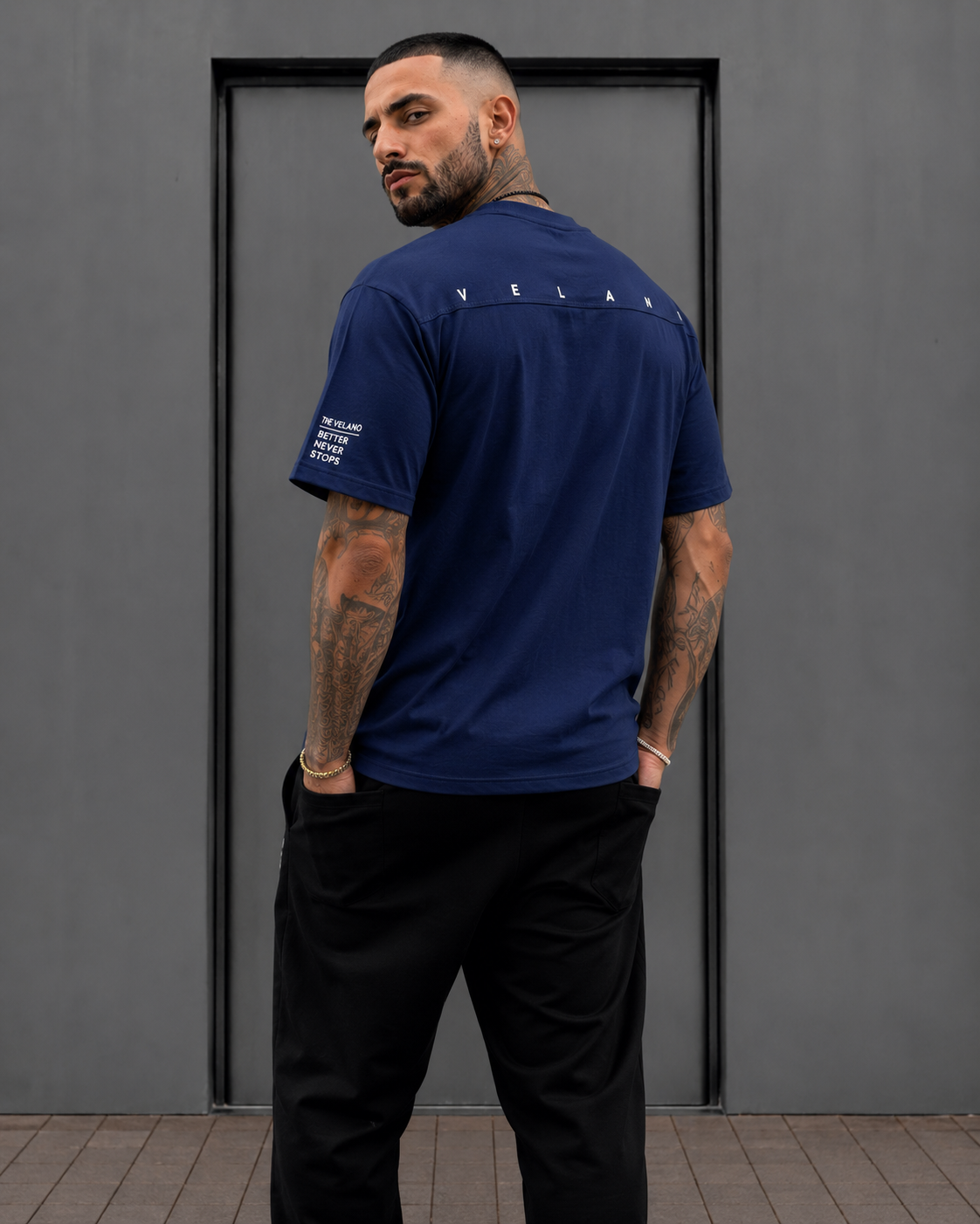 Velano Oversized Mens T-SHIRT Blue