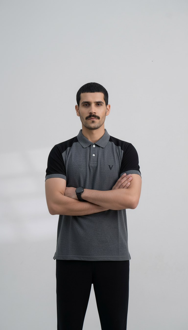 Dual Tone Grey Polo