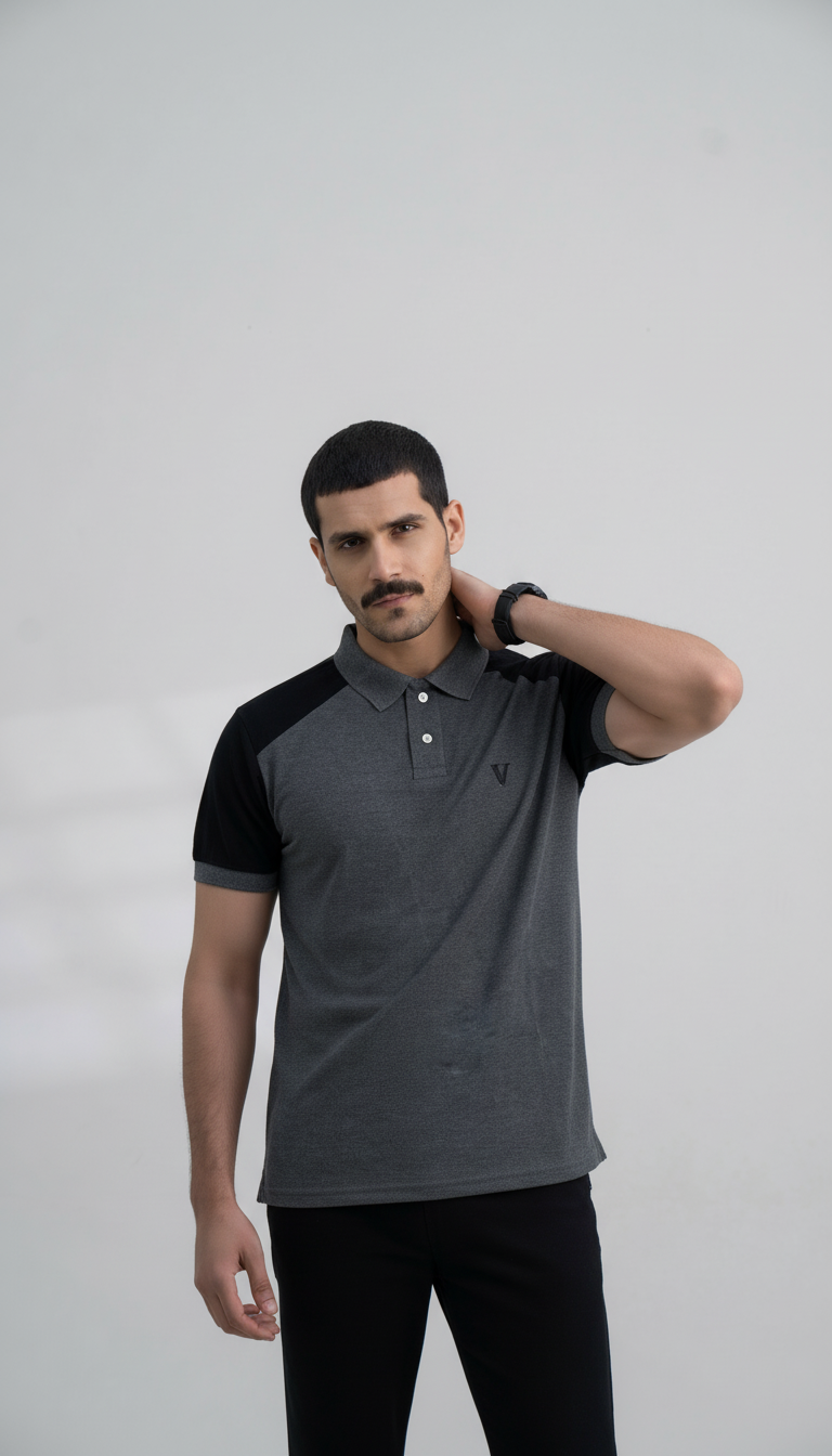 Dual Tone Grey Polo