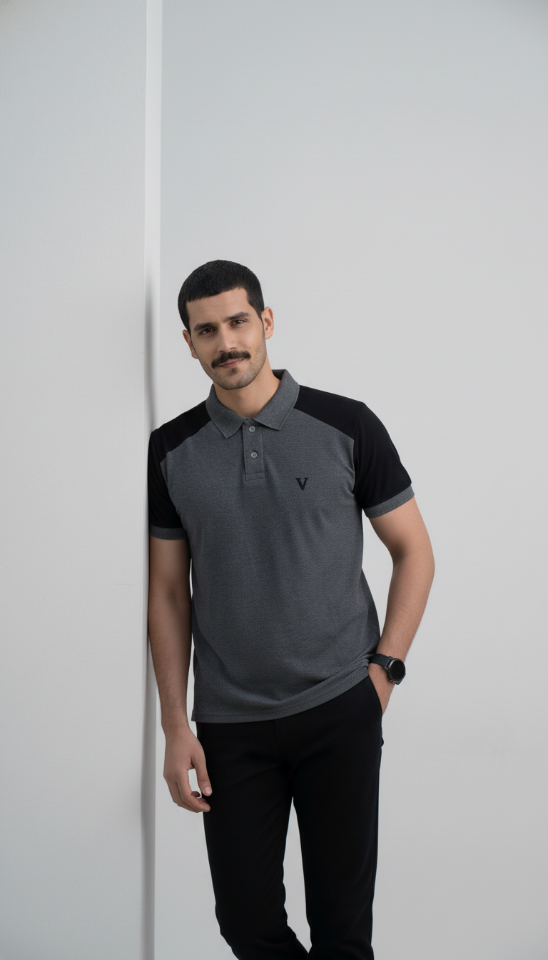 Dual Tone Grey Polo