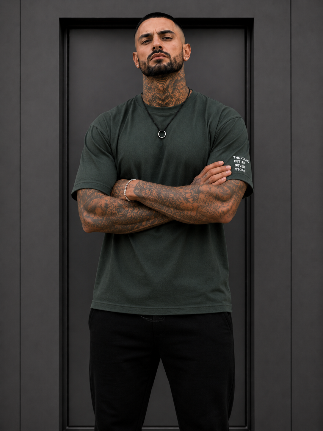 Velano Oversized Mens T-SHIRT Olive