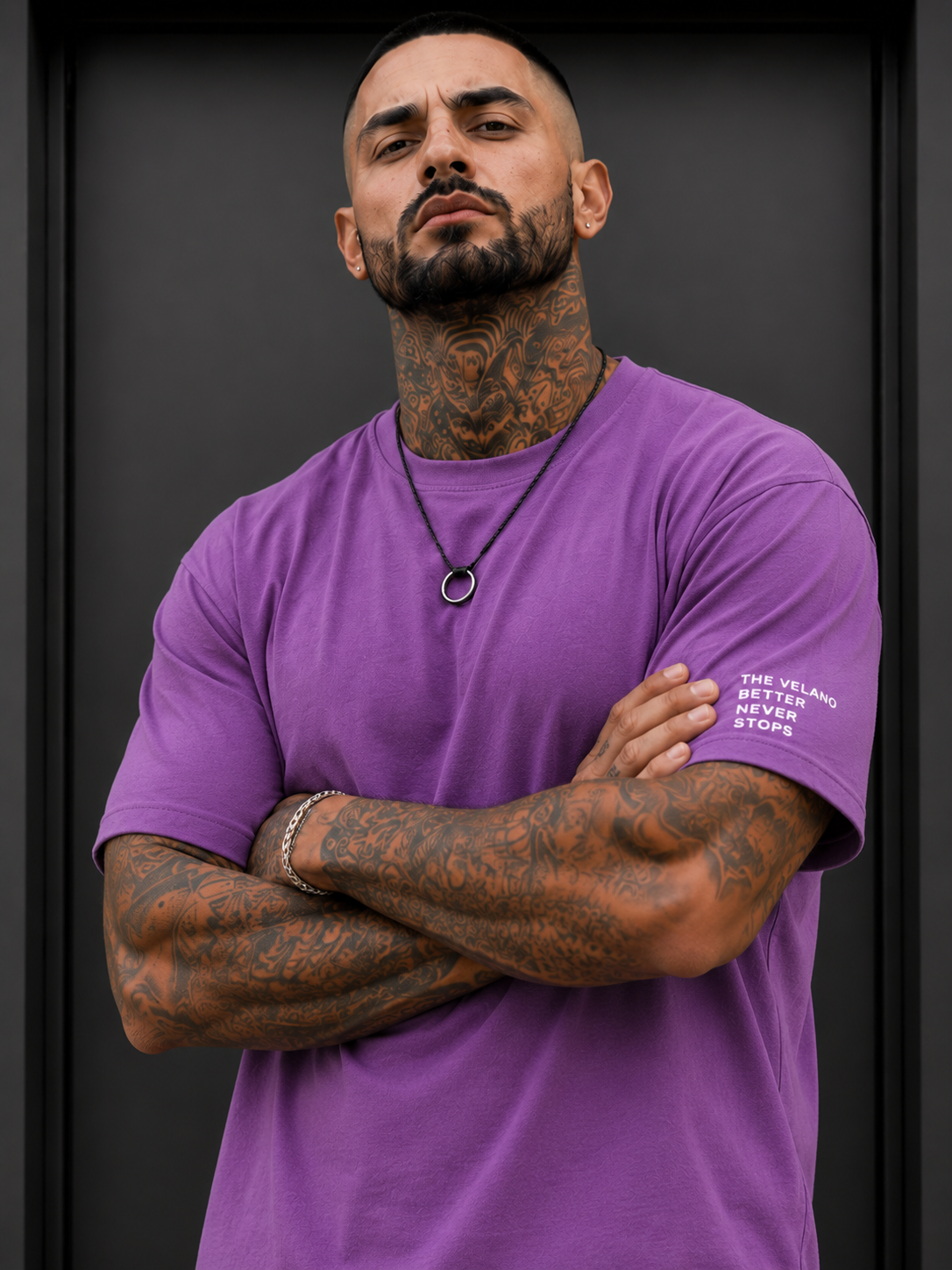 Velano Oversized Mens T-SHIRT Purple