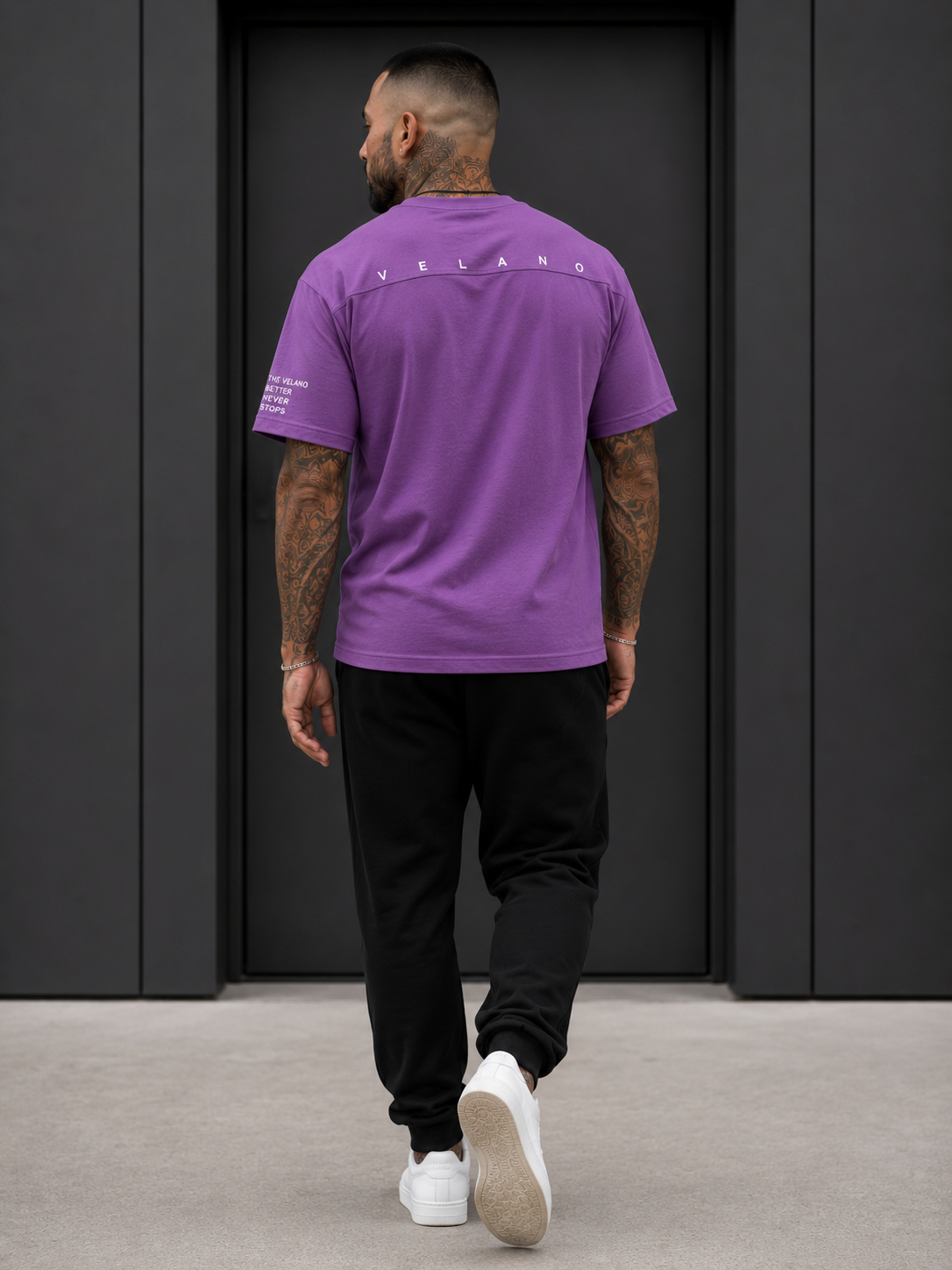 Velano Oversized Mens T-SHIRT Purple