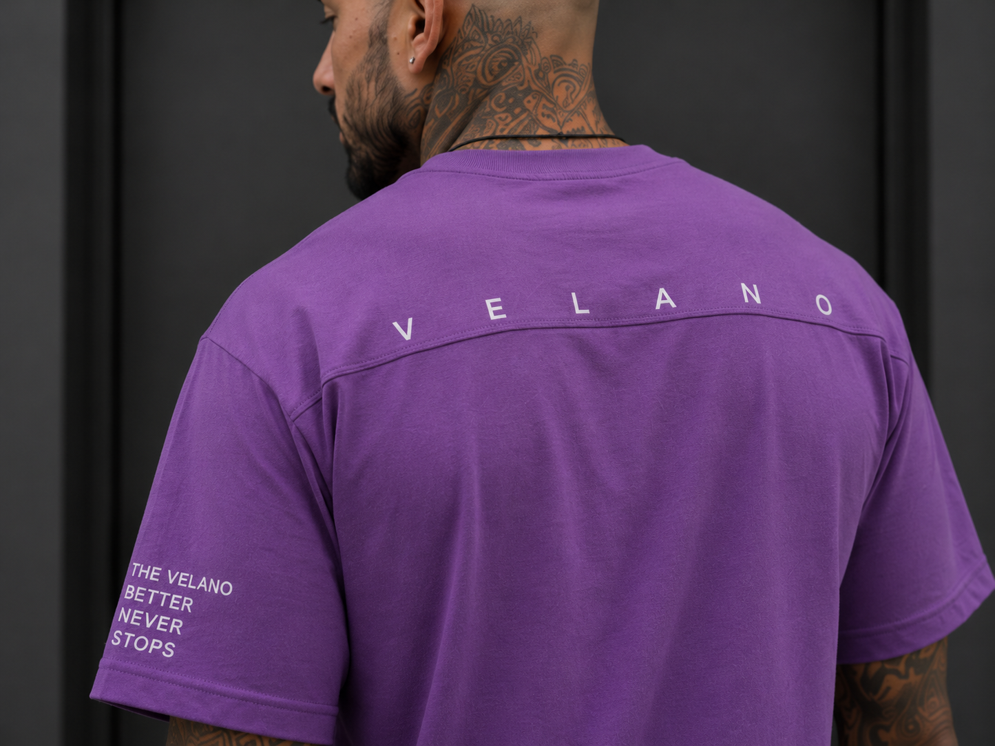 Velano Oversized Mens T-SHIRT Purple