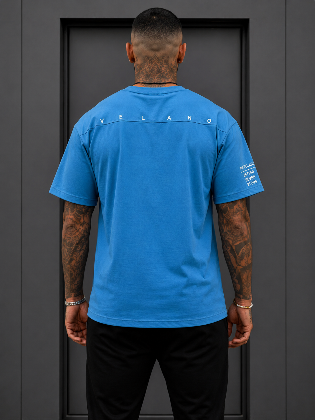 Velano Oversized Mens T-SHIRT Sky Blue
