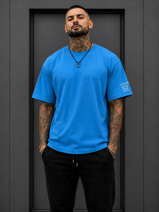 Velano Oversized Mens T-SHIRT Sky Blue