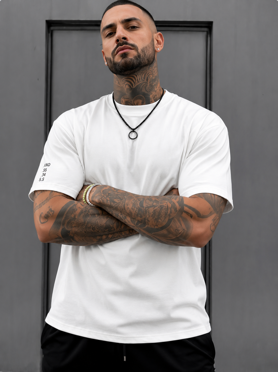 Velano Oversized Mens T-SHIRT White