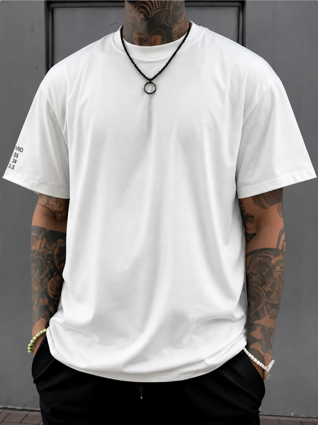 Velano Oversized Mens T-SHIRT White